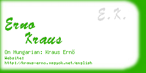 erno kraus business card