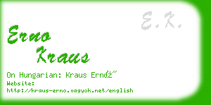 erno kraus business card